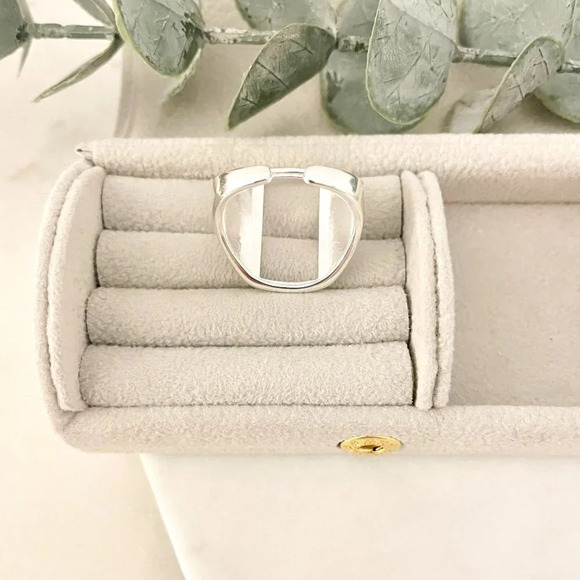 925 Sterling Silver Chunky Rectangle Ring Thick Bold Ring Large Statement Ring - Picture 8 of 9